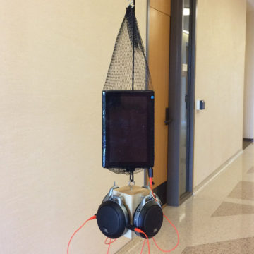 Hanging Tablet and Speakers